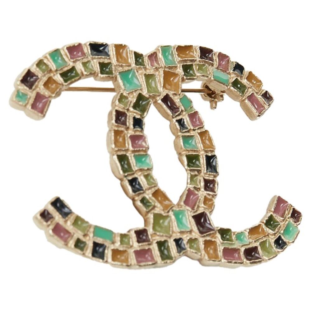 Chanel Mosaic Multicolor CC Pin Brooch
